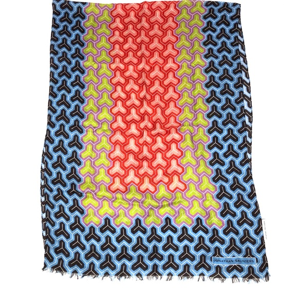 NWOT Jonathan Saunders printed scarf OS - Picture 7 of 10